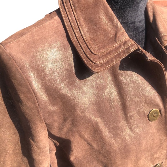 Bernardo Genuine Leather Brown Jacket size Medium - Picture 12 of 15